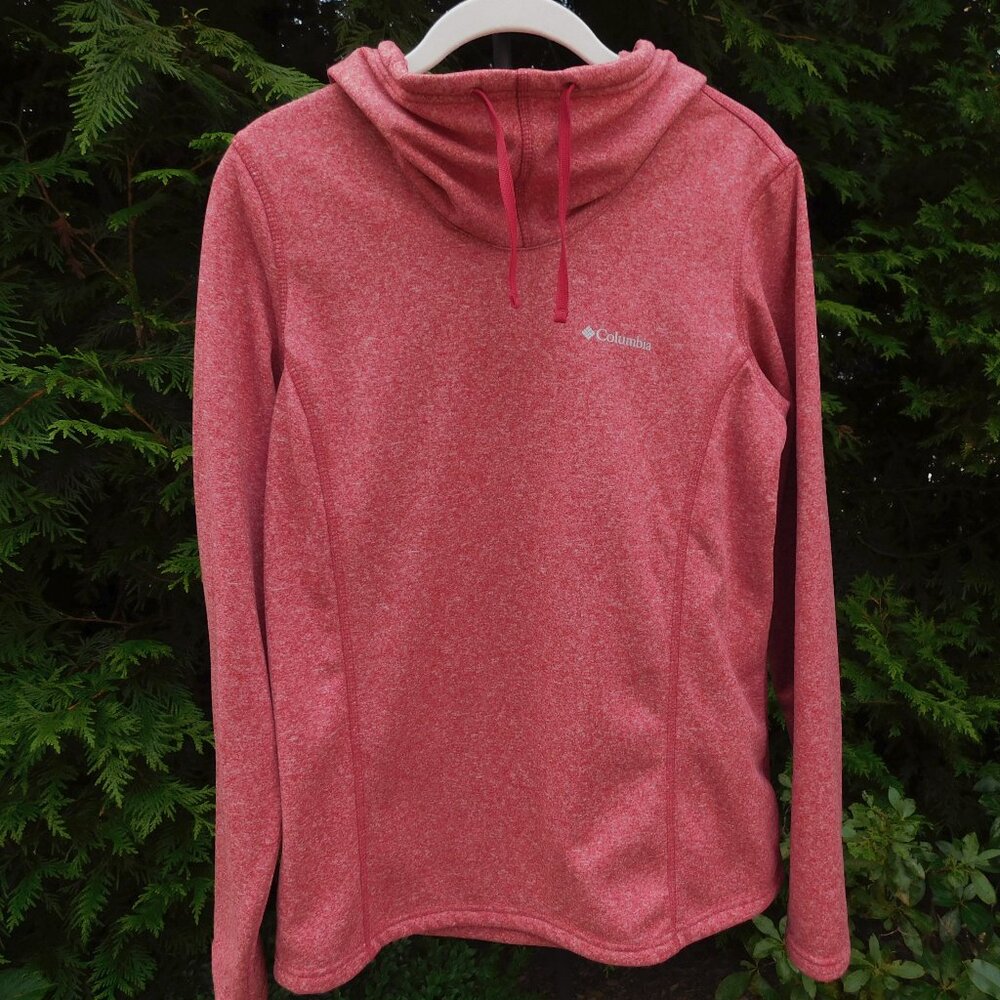 Columbia Reddish-Heather Cowl-Neck Drawstring Hoodie